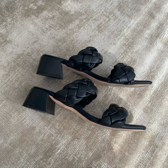 Black braided sandal heel - Picture 3 of 3